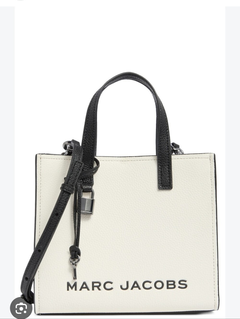 Marc Jacobs Black and White Mini Grind Top Handle/Crossbody Satchel